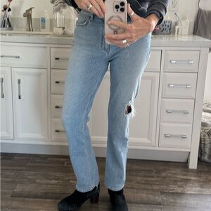 Reformation Liza Light Blue Straight Leg Jeans